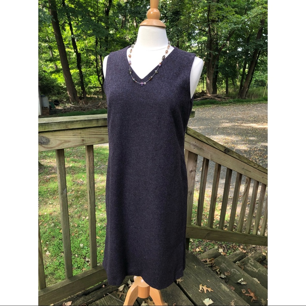 Vintage Laura Ashley Purple Tweed Shift Dress 10